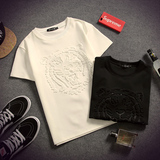 2016夏季新款日系t恤 男士3D字母立体印花 太空棉 短袖T恤男