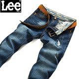 Leepu's男士夏秋季牛仔裤 做旧宽松欧美薄款青年潮男牛仔四季长裤