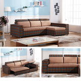 沙发床 可折叠实木单人日式转角 小户型贵妃组合客厅多功能沙发床
