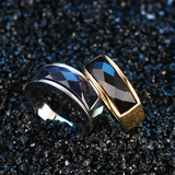 黑玛瑙男士戒指 男个性潮简约韩版钛钢指环食指戒子配饰可刻字