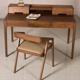 小户型卧室电脑桌实木桌梳妆台简约现代化妆桌写字桌多功能书桌椅