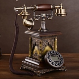 ANSEL欧式实木仿古电话机美式复古办公家用电话时尚创意座机电话