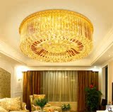 金色奢华大气K9客厅水晶灯欧式led吸顶灯圆形豪华卧室餐厅灯具