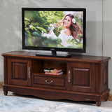 美式电视柜 全实木电视柜1.6米1.8米2米黑胡桃木电视柜欧客厅家具