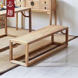 新中式长条凳老榆木茶椅全实木床尾凳禅意免漆换鞋凳餐椅书房