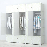 简易衣柜成人塑料组装树脂衣橱简约现代双人折叠收纳柜衣服柜