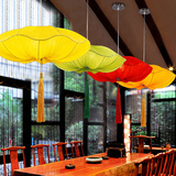 新中式吊灯阳台荷花布艺灯具古典艺术灯笼客厅茶楼仿古现代装饰灯
