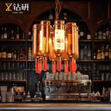 复古酒吧工业风铁艺酒瓶吊灯搭配loft空间餐厅咖啡厅吧台客厅网伽