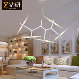 创意树枝人字杈吊灯搭配餐厅咖啡厅时尚个性LED客厅家装卧室灯具