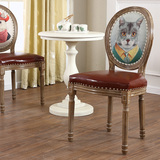 欧式实木餐椅现代简约书桌椅时尚靠背咖啡椅美式复古休闲印象椅子