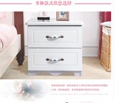 简易欧式烤漆床头柜简约现代象牙白色 韩式宜家床边实木柜子特价
