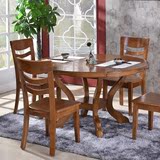 实木餐桌椅组合6人方形小桌小户型客厅家用饭桌多功能圆桌可折叠