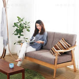 可拆洗布艺沙发 小户型客厅店铺实木日式棉麻家具 时尚北欧宜家椅