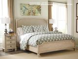 美式实木白色做旧双人床实木仿古白实木床法式亚麻布艺软包床现货