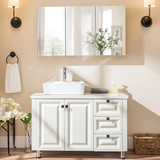 橡木浴室柜组合实木镜柜落地式简约现代卫浴洗漱台面盆洗手台定制
