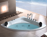 亚克力浴缸嵌入式扇形三角形按摩五件套 冲浪恒温双人浴盆 1.4米