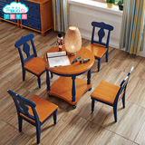 洽谈桌椅组合简约现代一桌四椅 休闲接待桌椅咖啡厅实木小圆桌子