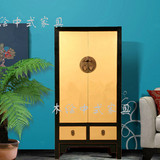 中国风素面手工大衣柜更衣柜收纳储物柜地柜中式可定做实木家具