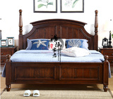 美式实木床斗柜床头柜储物柜法式复古高端别墅卧室家具四件套组合