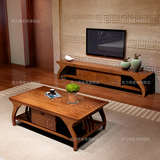 实木电视柜茶几组合 现代中式电视柜水曲柳客厅木质家具dsg