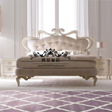 欧式美式新古典全实木软包雕刻双人床公主床 欧式实木雕花床 婚床