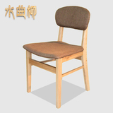 水曲柳实木宜家餐椅 北欧现代家庭用椅 原曲柳实木餐桌餐椅
