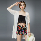 夏季薄款开衫女中长款冰丝镂空针织衫韩版宽松中袖防晒衣外套品牌