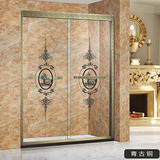 2016新款青古铜色上海304不锈钢移门淋浴房隔断一字形型屏风定制