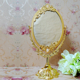 厂家直销 欧式古典便携镜子化妆镜台式双面梳妆镜摆设装饰品摆件