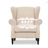 欧式美式简约老虎椅日式布艺单人休闲椅小户型卧室高背椅懒人沙发