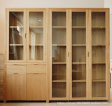 实木书柜两门三门五门自由组合书橱水曲柳储物收纳柜简约现代书架