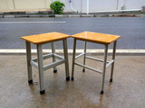 单人学校课桌椅学生一字铁凳饭堂写字小方凳富士康工厂流水线凳子