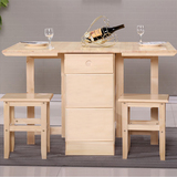 实木折叠餐桌小户型长方形现代简约伸缩宜家桌椅组合多功能吃饭桌