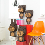 创意钟表动物挂钟客厅现代欧式卧室静音时钟个性儿童装饰木质壁钟