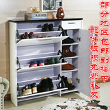 美式宜家翻斗鞋柜现代简约烤漆白色大容量玄关鞋柜简易储物柜超薄