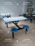玻璃钢连体餐桌椅现代简约快餐桌椅组合员工食堂连体餐桌椅定制