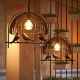 洛格创意鸟笼装饰吊灯简约工业复古餐厅服装店咖啡馆吧台个性吊灯