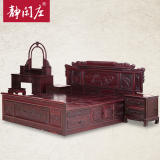 东非酸枝木大床1.8米红木双人床仿卧室实木家具大床组合明清古典