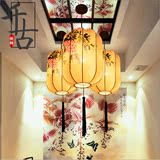 新中式灯笼仿古手绘中国风茶楼餐厅酒店别墅工程阳台走廊装饰吊灯