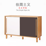 实木餐边柜储物柜现代简约 北欧日式橡木碗柜茶水柜白色酒柜特价