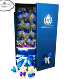 母亲节520蓝色妖姬鲜花真花礼盒花束创意生日礼物11朵单枝单只