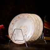 【4个装】景德镇陶瓷 餐具套装骨瓷盘 8英寸深汤盘 中式盘子