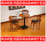 新款现代简约星巴克西餐厅奶茶店咖啡厅吧台椅酒吧桌椅实木餐桌椅
