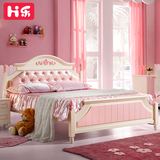 环保 儿童床女孩公主床 1.2 1.5米单人床粉色儿童套房家具欧式床