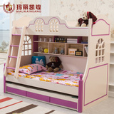 环保儿童高低子母床上下床韩田园式双层床储物组合床柜高架床989