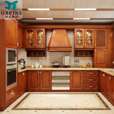 南京欧式整体橱柜实木定制厨房厨柜定做美式红橡木石英石台面订做