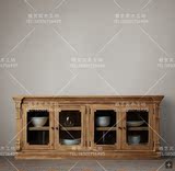 美式乡村实木电视柜欧式法式仿古复古做旧橡木电视机柜餐边柜家具