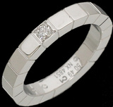 Cartier/卡地亚 日本直邮二手代购 95新 18K白金镶钻戒指