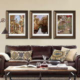 现代美式客厅沙发背景墙装饰画专业免费设计定制卡纸画餐厅壁挂画