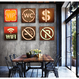 墙上店铺餐厅酒吧饭店WIFI指示灯壁饰霓虹灯led墙面装饰品门牌灯